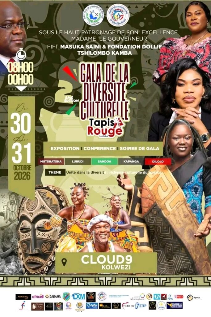 Affiche officielle de la deuxième édition du Gala de la Diversité Culturelle Tapis Rouge Lualaba